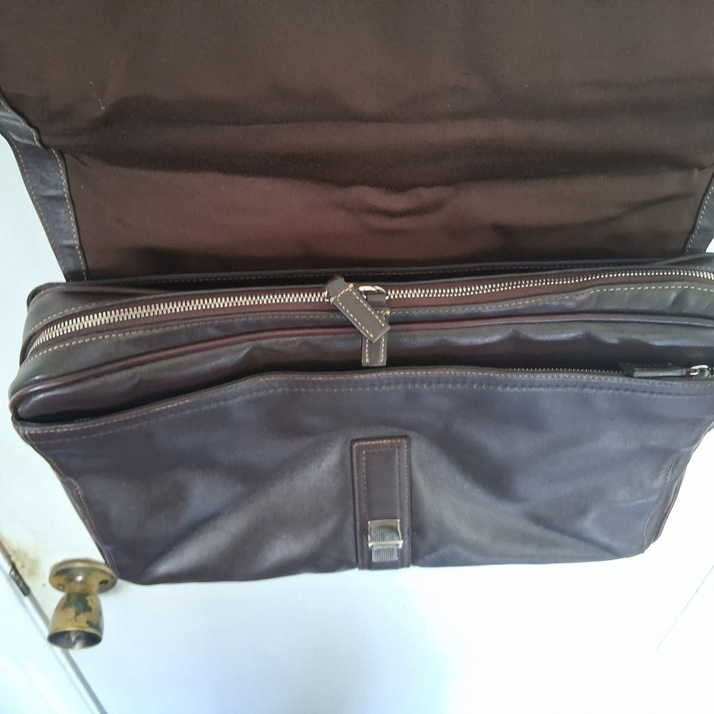 Vtg Coach F70096 Thompson Brown Leather Messenger Briefcase Laptop Bag Restored - Picture 11 of 16